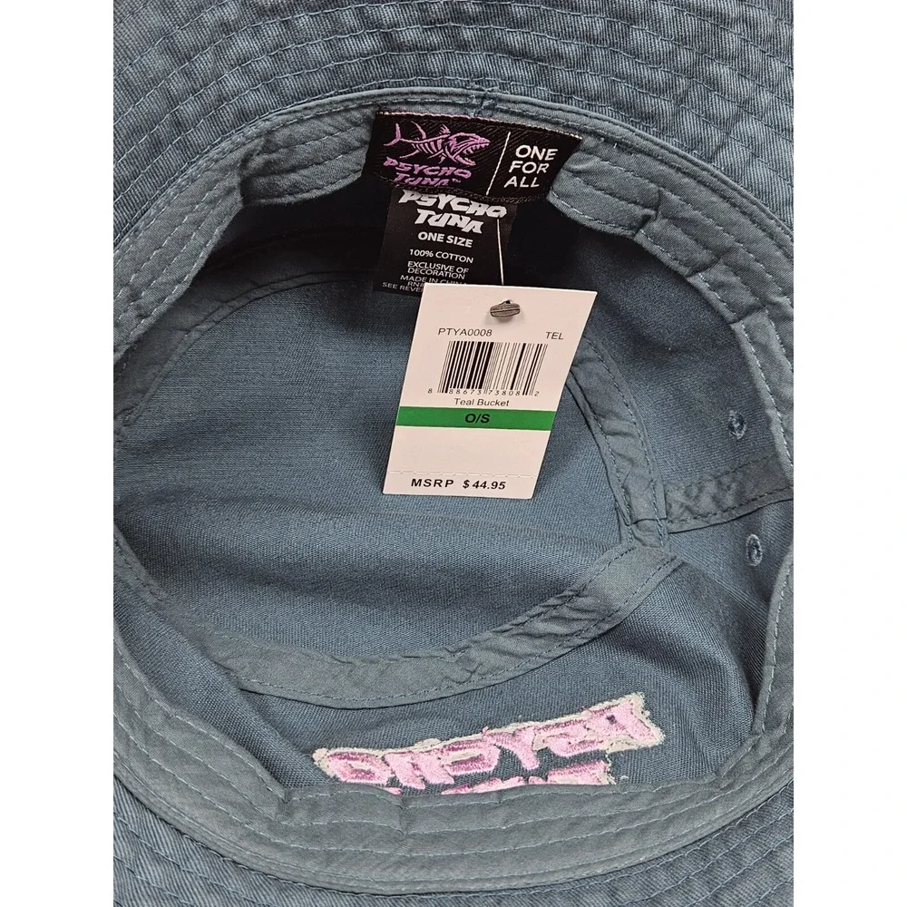 Psycho Tuna Teal Bucket Hat One‎ Size Cotton Patch Logo New